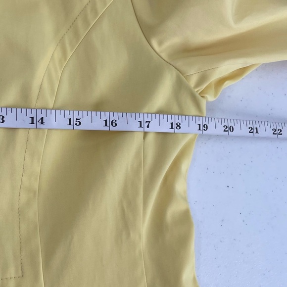 Anne Klein Butter Yellow Tortious Button Fitted Lined Long Sleeve Trench Coat - Picture 9 of 13